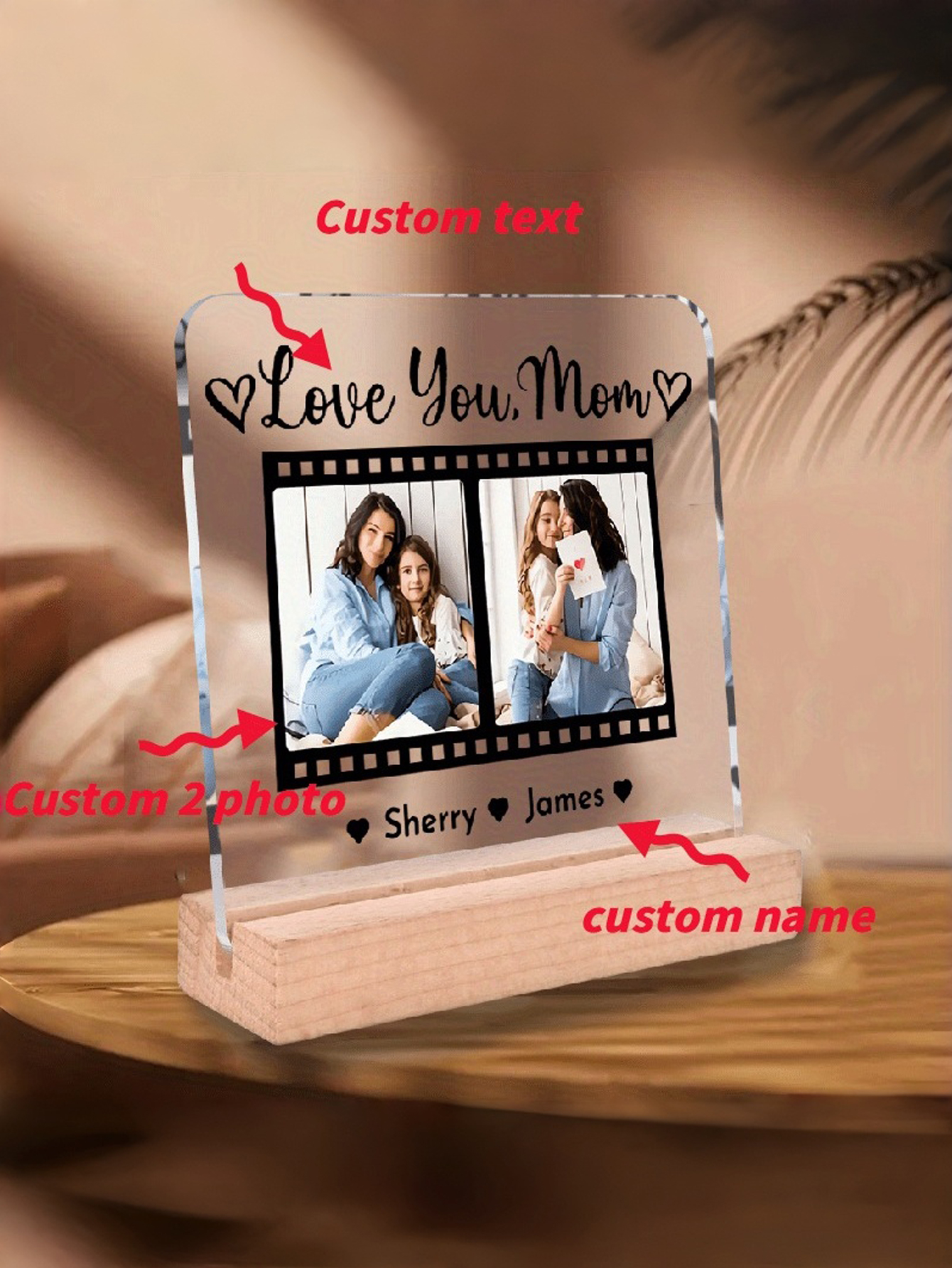 2D Flat Custom Acrylic Photo Desktop Ornament